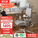 黑白调E3结构大师Air人体工学椅电脑椅子久坐办公椅【罗永浩推荐】 E3Air【4维双轴颈枕】云白无脚托