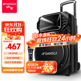 山水（SANSUI）A12-66 12吋广场舞音响 户外音响卡拉ok重低音蓝牙音响 便携式K歌移动舞台拉杆音箱大功率扩音器 豪华版（12寸重低音+单麦）
