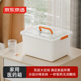 京东京造 医药箱 家用多功能药品收纳盒便捷大容量带提手大号 1只装