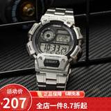 卡西欧（CASIO） 卡西欧(CASIO)小方块数显电子表狂飙安欣同款男防水学生运动手表 AE-1400WHD-1A