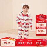 巴拉巴拉童装婴儿连体衣新生儿宝宝包屁衣服男女童冬装爬行服加厚保暖软萌 红色金鱼00316 59cm