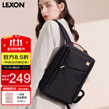乐上（LEXON）时尚轻便双肩背包13.3英寸书包商务笔记本电脑包女士旅行包梦幻黑