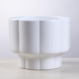 裕轩堂欧式花盆陶瓷高款客厅室外阳台绿植家用室内阳台带托盘特大号兰花 JW0414B亚白送塑料托盘 中等