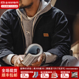 马登工装底特律猎装夹克男美式复古J001巴恩风翻领谷仓外套秋季新款 黑色 【男士休闲外套/高级感痞帅】 M