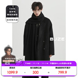 伯爵卓尔高端全羊毛双面呢大衣100%男士2025秋冬季新款中长款通勤男装外套 漆黑 【普通 鹅绒内胆】 L (175)