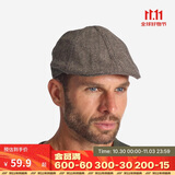 迪卡侬帽子户外经典复古保暖男士平顶帽贝雷帽鸭舌帽浅褐色均码-2087209