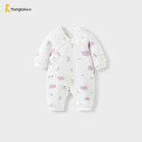 童泰新生婴儿衣服连体衣秋冬加厚夹棉初生宝宝蝴蝶衣爬服 紫色 59cm