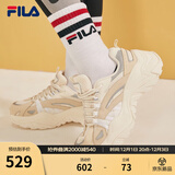 FILA斐乐SOFIA鱼刺鞋女鞋跑步鞋复古老爹鞋女增高鞋休闲鞋 奶白/米色-GA 37.5
