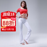 CONNY高腰提臀瑜伽裤女外穿舞蹈练功裤宽松广场舞服装跳舞裤跑步运动裤 白色精纺棉适中款 XL