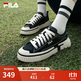 斐乐（FILA）官方LOOP女鞋帆布鞋新款休闲运动鞋小白鞋板鞋断层鞋 黑-BK 37.5