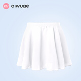 艾舞戈儿童芭蕾舞裙女童舞蹈纱裙半身裙一片式练功服短裙小围裙跳舞裙 松紧带-白色 S