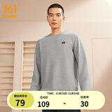 361°运动卫衣男秋冬季新款圆领套头运动上衣男百搭服饰御寒保暖 浅瓦花灰 L