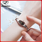 金仕盾（JIN SHI DUN）瑞士认证品牌手表女士简约气质钨钢女表防水石英表轻奢小巧手链表 金仕盾-6530-间玫色