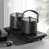 友茗堂全自动底部上水烧水壶茶台一体嵌入式电热水壶智能恒温自动断电泡茶专用电茶炉 1L 黑色电茶炉【桶装水版】 台嵌两用【20x37cm】