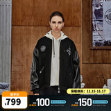 PALLADIUM帕拉丁时尚复古鸢尾花男款棒球服外套1010609 铅黑色 XS