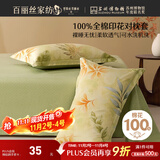 百丽丝水星家纺出品枕头套单件 全棉枕套枕巾纯棉枕头罩枕套一对48x74cm