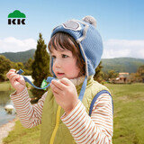 Kocotreekk树儿童帽子原纱发热秋冬帽超大护耳针织帽加厚