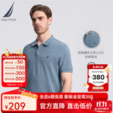 诺帝卡（NAUTICA）男装夏季棉氨混纺休闲亲肤透气短袖POLO衫男KE3100 雾霾蓝41H（231） M