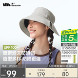 蕉下（beneunder）飘带渔夫帽黑胶防晒帽子女遮阳帽太阳帽防紫外线BM502灰