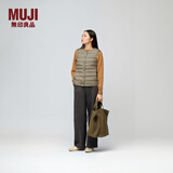 无印良品（MUJI）女式 轻量羽绒便携式 背心 马甲马夹女款冬季内胆保暖女装 卡其绿 XL (165/92A)