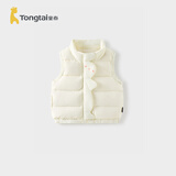 童泰婴儿羽绒服马甲冬季衣服儿童外出立领上衣TS34D421 米白 90cm 