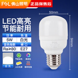 佛山照明（FSL）LED灯泡柱形球泡E27大螺口节能灯5W白光6500K单支装