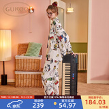 果壳（Gukoo）睡衣情侣装一男一女秋季套装女纯棉情侣睡衣女士睡衣男可外穿A 史努比满印女套（XS-XL） M