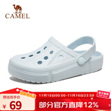 骆驼秋季新款洞洞鞋凉拖沙滩鞋男女情侣款 A12533628，浅蓝，女 40 （39-40可穿）