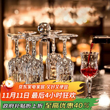 青苹果水晶玻璃红酒杯210ml*6只 复古轻奢高脚杯香槟杯葡萄酒杯洋酒杯