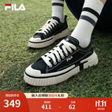 斐乐（FILA）官方LOOP女鞋帆布鞋新款休闲运动鞋小白鞋板鞋断层鞋 黑-BK 37.5