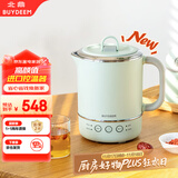北鼎（Buydeem）多功能便携式烧水壶 电热水壶不锈钢恒温小容量办公室烧水壶TK65迷你旅行水壶 浅杉绿