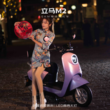 立马电动摩托车M2时尚版50公里长续航电动车1200W高速电摩铅酸电池60V20Ah外卖上班代步电瓶车天鹅灰