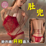 妖儿肚兜情趣内衣服方便老公吃古风青楼红色性感诱惑夫妻睡衣房事战袍