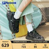 FILA FUSION斐乐女鞋BIANCO老爹鞋季新款硬糖鞋休闲鞋厚底运动鞋女 黑色-BK 39