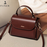 金狐狸（FOXER）头层牛皮女士包包女包大容量单肩斜挎包手提包轻奢女友生日礼物