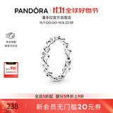 潘多拉（PANDORA）时刻绳结戒指现代符号寓意优雅时尚简约生日礼物送女友