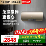 史密斯（A.O.SMITH）60升电热水器 国家补贴 终身免更换镁棒 金圭内胆 双棒双3kW速热 晶彩外观 遥控E60MDF