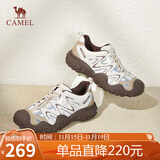 骆驼（CAMEL）经典丑萌鞋女时尚撞色户外休闲鞋 L24S469647A 米/银/咖 39