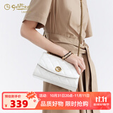 金利来女包新款斜挎包休闲邮差百搭时尚小单肩包手机包送妈妈女朋友礼物 白色