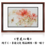 贵妃笑 纯手工蚕丝苏绣刺绣 客厅餐厅玄关走廊过道房间床头卧室装饰挂画 繁花似锦
