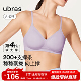 ubras[虞书欣同款]夹心软支撑光面小胸聚拢女无痕内衣隐形无钢圈文胸罩 【背勾款】香提紫色 M 75A/75B