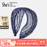 She's茜子雾夜浮光手工钉珠网纱宽发箍时尚头箍生日礼物送女友