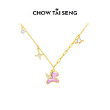 周大生（CHOW TAI SENG）飞天小马生肖马项链吊坠女款银S925项链珐琅首饰生日礼物送女友