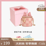 toutou女2025线条小狗圆盒蝴蝶结链条单肩斜挎包生日礼物圣诞节送女友