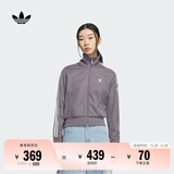 adidas复古风针织休闲运动立领夹克外套女秋季阿迪达斯官方三叶草   影迹灰（推荐选大一码）   M