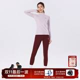 马孔多（macondo）跑步圆领加绒打底套装4代保暖男女款训练马拉松速干运动套装 轻柔薰衣草 女款 S