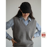 旅途原品ltyp 百搭羊毛坎肩黑色毛衣背心 灰色针织马甲上衣女秋冬 巴黎灰 - 现货 M