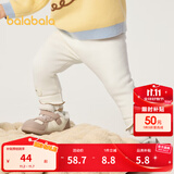 巴拉巴拉童装宝宝裤子婴儿长裤儿童打底裤加绒加厚冬季萌男童女童 奶白10501 100