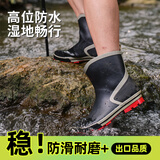 非常行（Jolly Walk）水鞋男雨鞋低筒水靴洗车钓鱼雨靴防水套鞋胶鞋 黑灰 40
