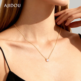 AJIDOU阿吉豆项链女时尚简约闪耀氧化锆吊坠锁骨链百搭新年礼物送女友